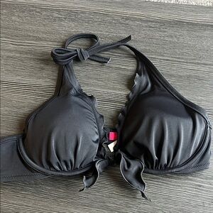 Victoria’s Secret Black Ruffle Bikini Top